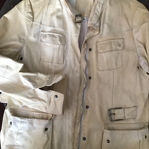 Banana Republic leather jacket white XL